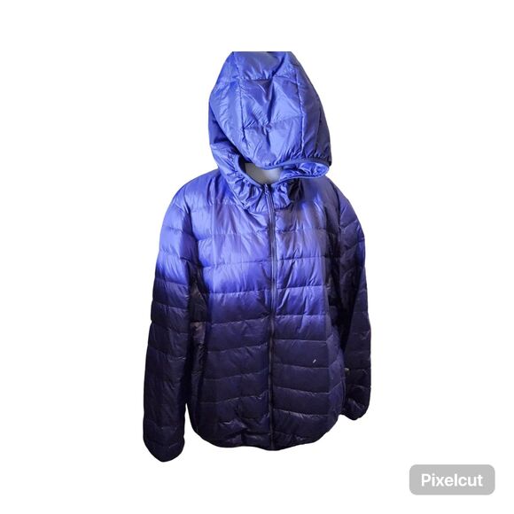 NWOT Size XXL Allegra K Hooded Long Sleeves Lightweight Puffer Jacket Dark Blue - Picture 3 of 12